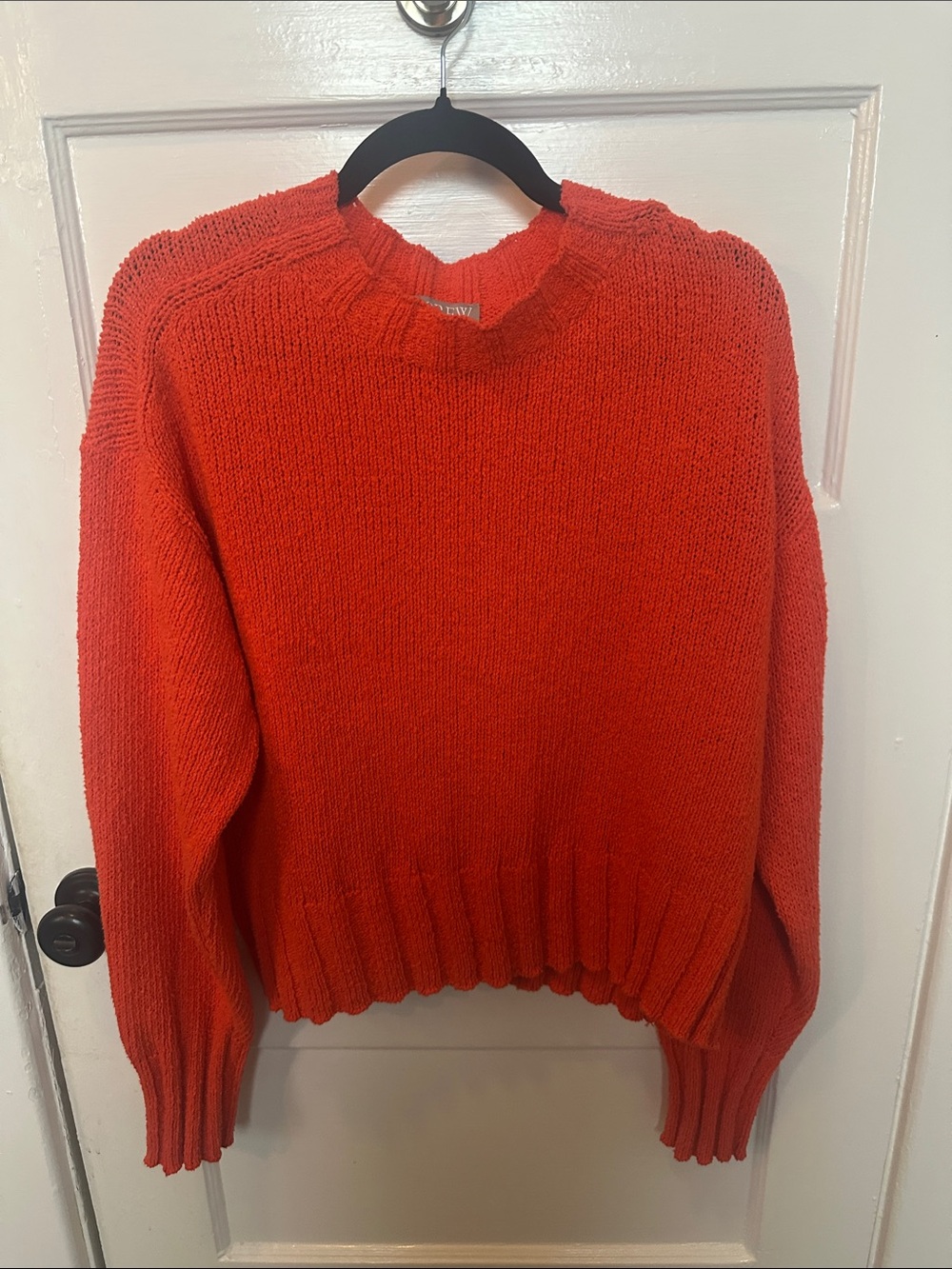 J. Crew Tomato Red Crewneck Beach Sweater